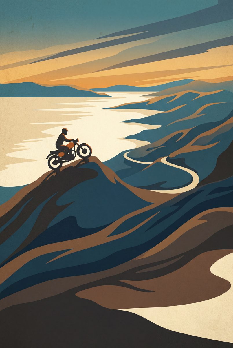 Applecross Pass — original motorcycle touring poster