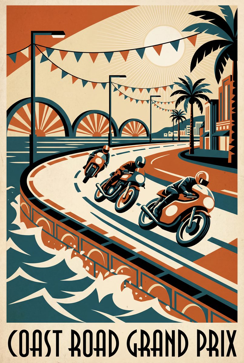 Coast Road Grand Prix — original motorcycle art