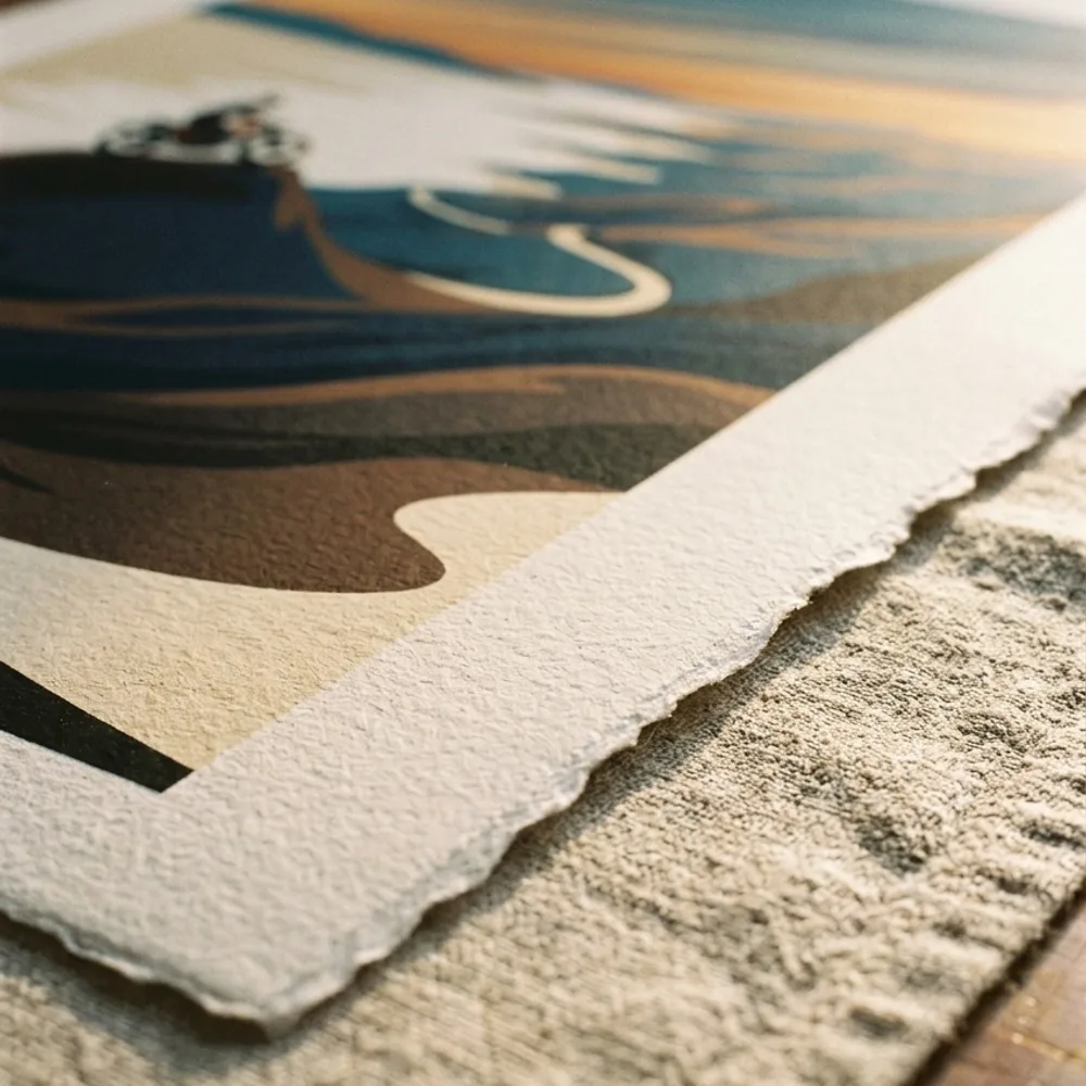 Print on thick archival cotton paper, close up