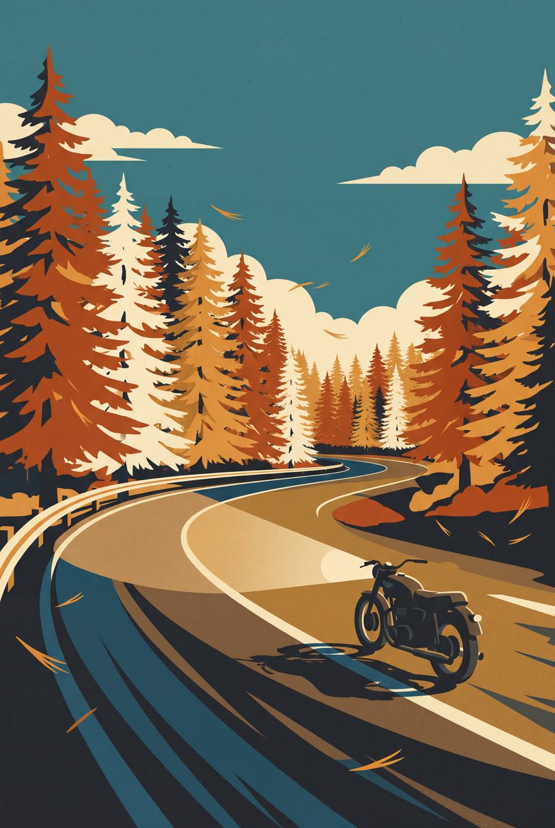 Snake Pass — original motorcycle art