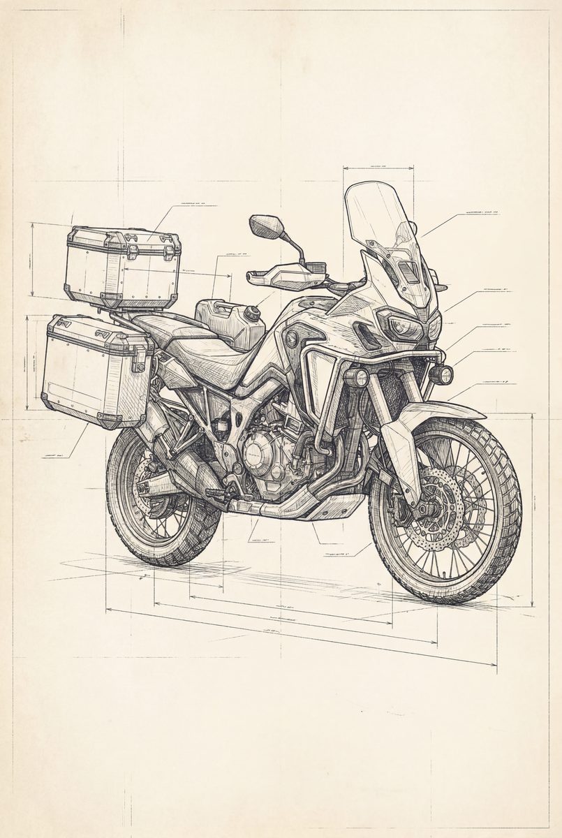 The Adventure - Study — original motorcycle art