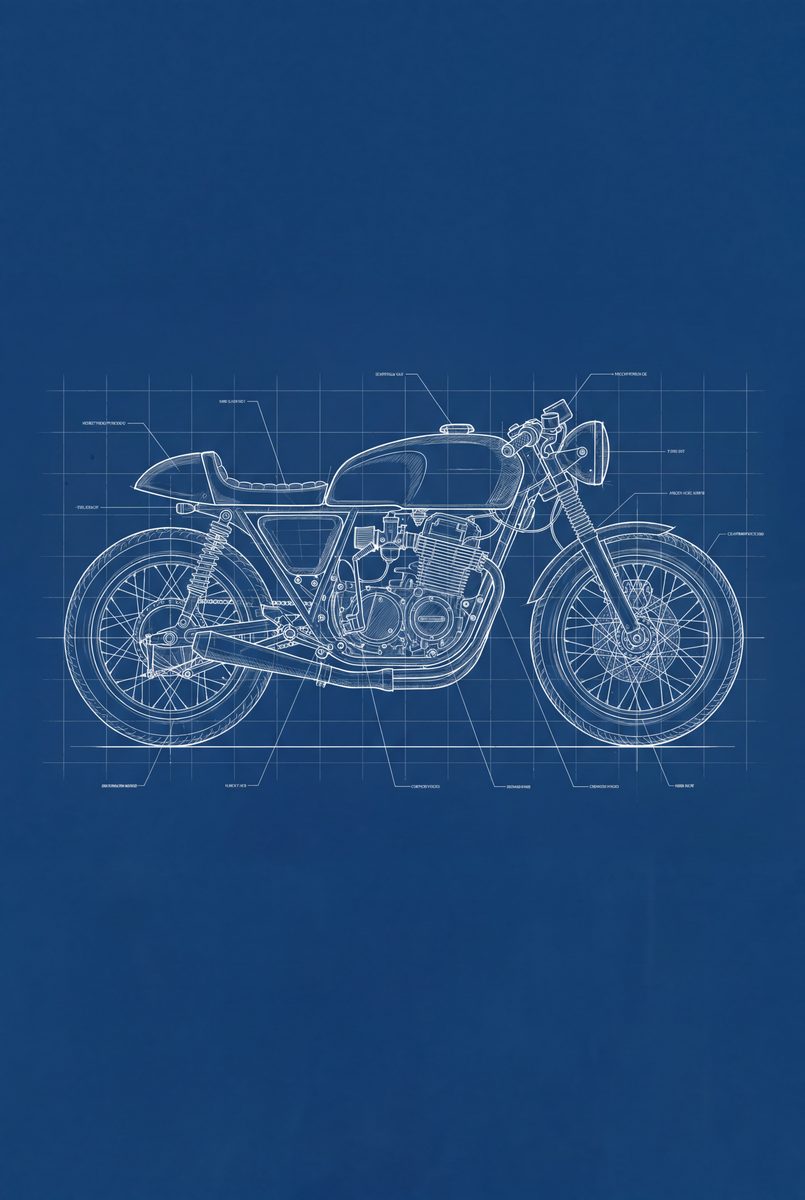 The Cafe Racer - Study — original motorcycle art