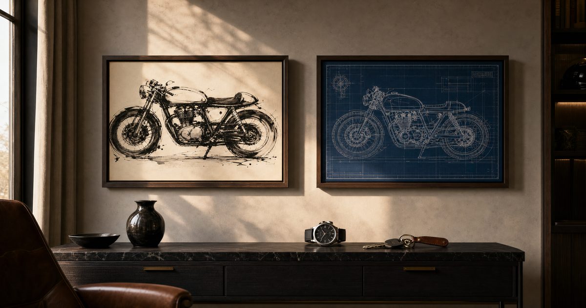 Original motorcycle art — Motorbike Gifts for Him